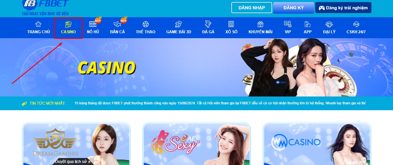 Vài nét giới thiệu sơ bộ về casino online F8bet cho bet thủ